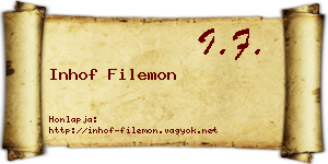 Inhof Filemon névjegykártya
